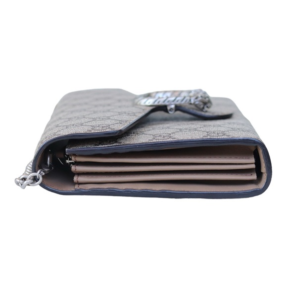 GUCCI GG Supreme Monogram Small Dionysus Chain Wallet Beige Taupe - Picture 9 of 16